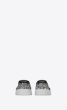  Giày Nam Saint Laurent Venice Slip On Sneakers In Sparkle-print Canvas 'White' 