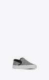  Giày Nam Saint Laurent Venice Slip On Sneakers In Sparkle-print Canvas 'White' 