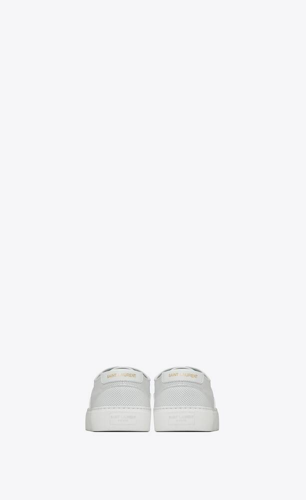  Giày Nam Saint Laurent Venice Sneakers In Perforated Leather 'Optic White' 