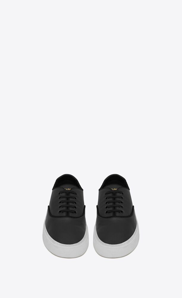  Giày Nam Saint Laurent Venice Sneakers In Grained Leather 'Black' 