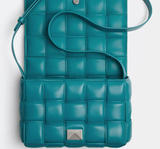  Túi Nữ Bottega Veneta Padded Intreccio Leather Ccross-body Bag 'Blue' 