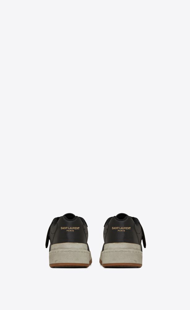  Giày Nam Saint Laurent Sl24 Sneakers In Used-look Leather 'Black' 