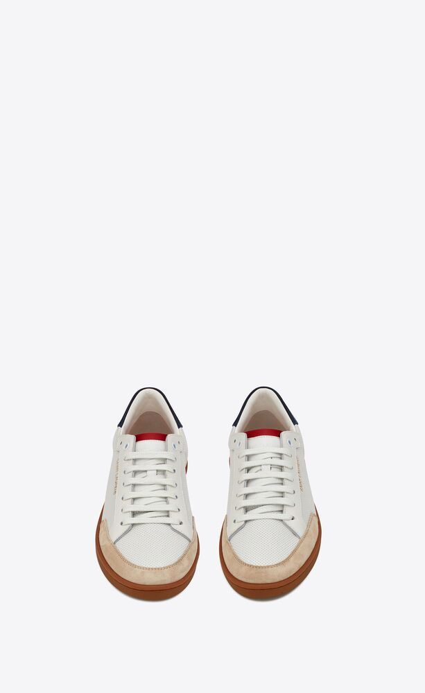  Giày Nam Saint Laurent Court Classic Sl/10 Perforated Smooth Leather 'Optic White' 