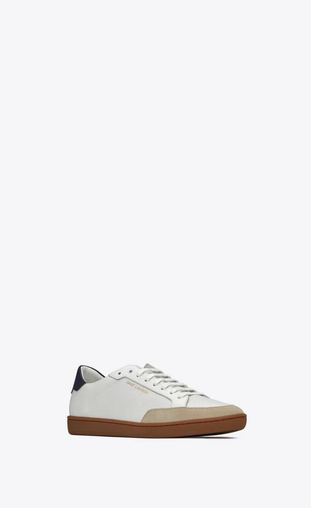  Giày Nam Saint Laurent Court Classic Sl/10 Perforated Smooth Leather 'Optic White' 