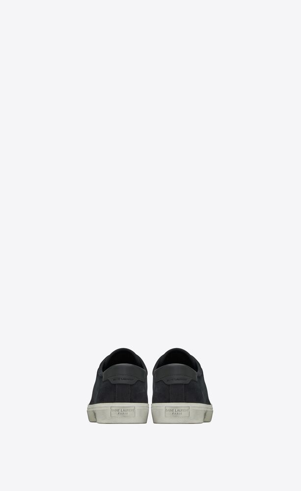  Giày Nam Saint Laurent Malibu Sneakers In Canvas Leather 'Black' 