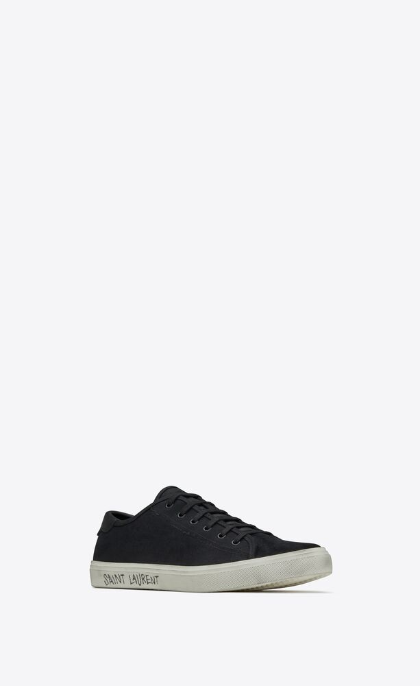  Giày Nam Saint Laurent Malibu Sneakers In Canvas Leather 'Black' 