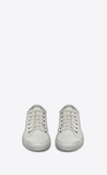  Giày Nam Saint Laurent Malibu Sneakers In Canvas Leather 'Optic White' 