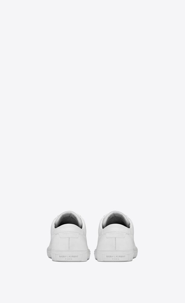  Giày Nam Saint Laurent Andy Sneakers In Leather 'Optic White' 