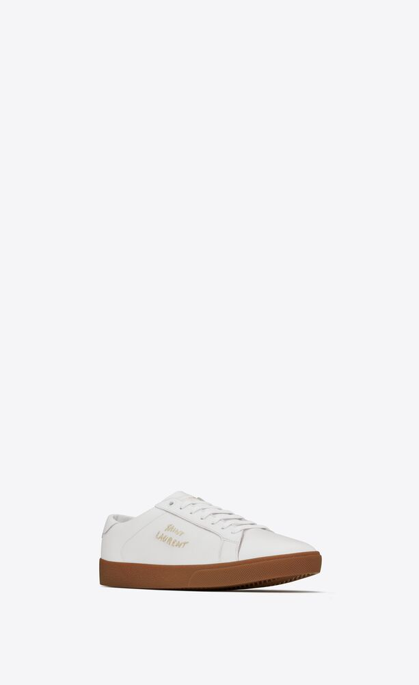  Giày Nam Saint Laurent Court Classic Sl/06 Embroidered Grained Leather 'Optic White' 