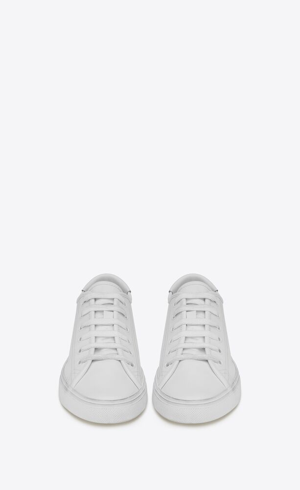 Giày Nam Saint Laurent Malibu Sneakers In Smooth Leather 'Optic White' 