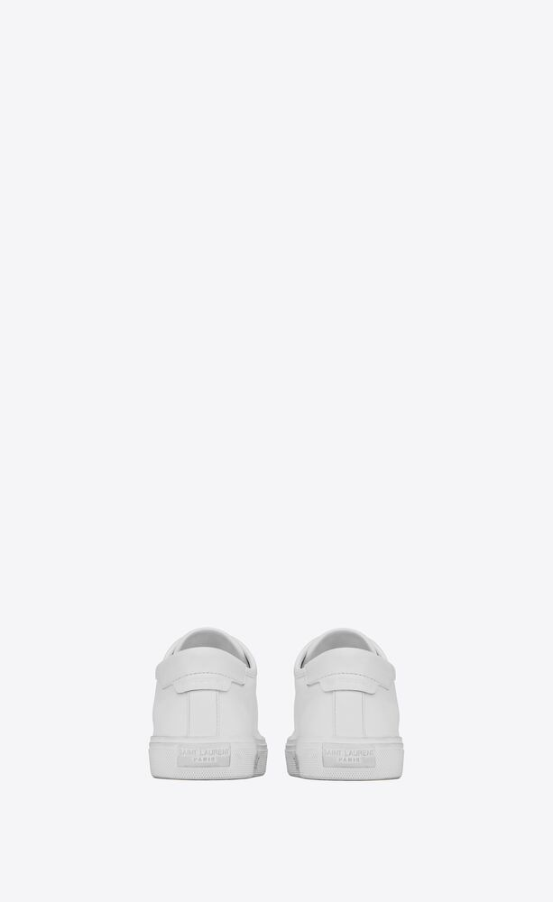  Giày Nam Saint Laurent Malibu Sneakers In Smooth Leather 'Optic White' 