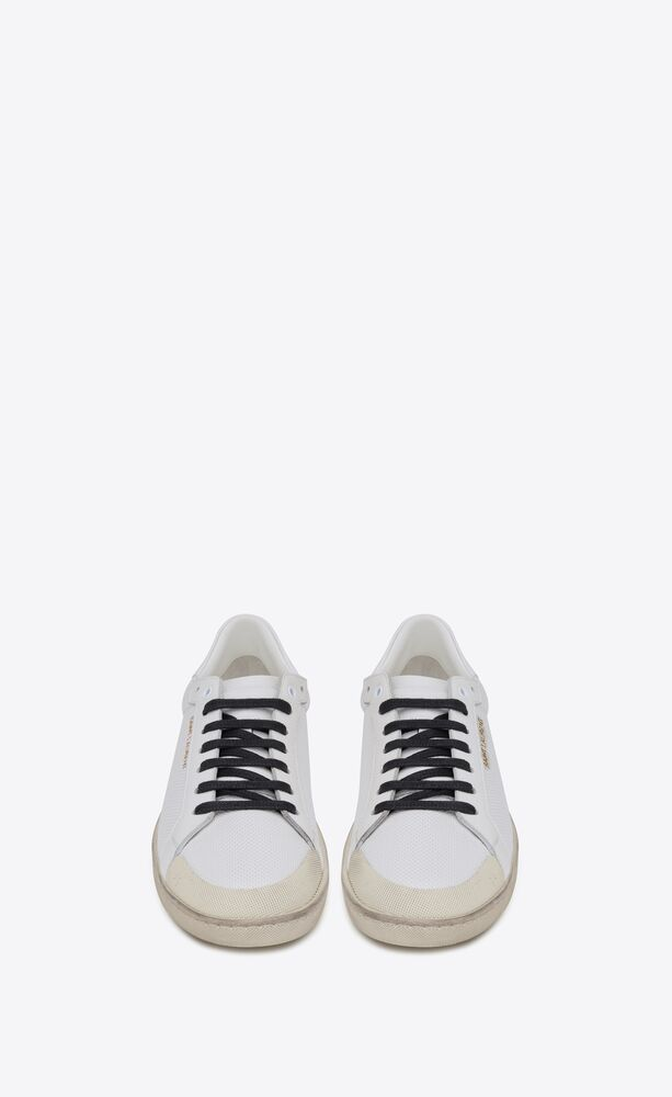  Giày Nam Saint Laurent  Court Classic Sl/39 Sneakers In Perforated Leather 'White' 
