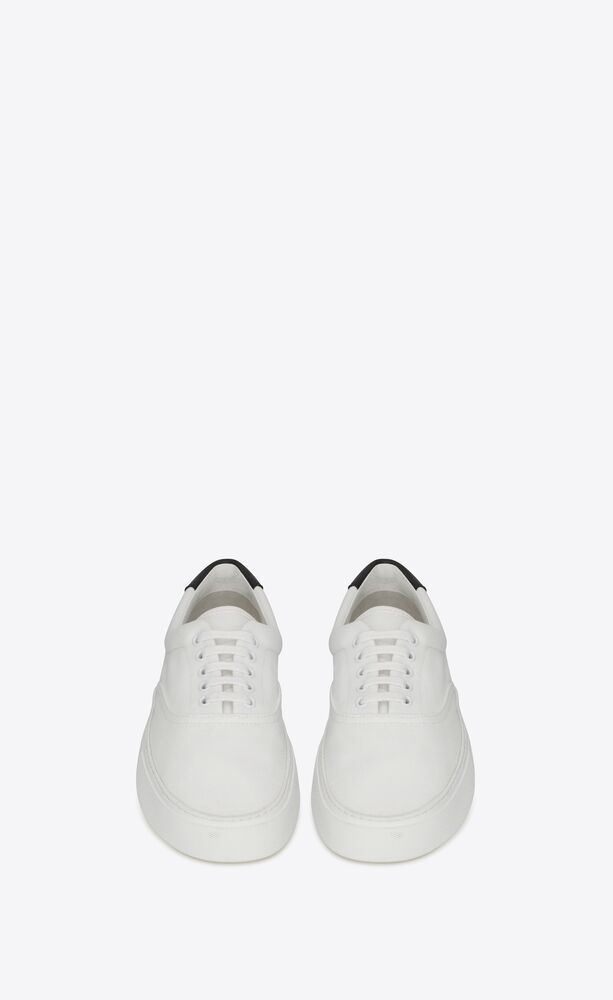  Giày Nam Saint Laurent Venice Sneakers In Canvas 'Off White Et Noir' 