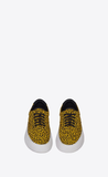  Giày Nam Saint Laurent Venice Sneakers In Sparkle-print Canvas 'Black Yellow' 