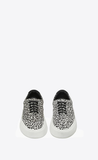  Giày Nam Saint Laurent Venice Sneakers In Sparkle-print Canvas 'White Black' 