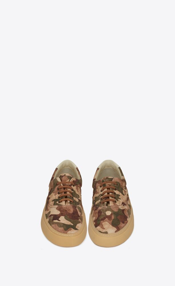  Giày Nam Saint Laurent Venice Sneakers In Camouflage-print Canvas 'Militaire' 