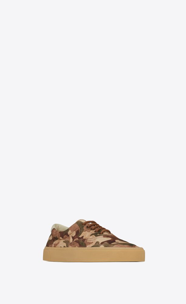  Giày Nam Saint Laurent Venice Sneakers In Camouflage-print Canvas 'Militaire' 