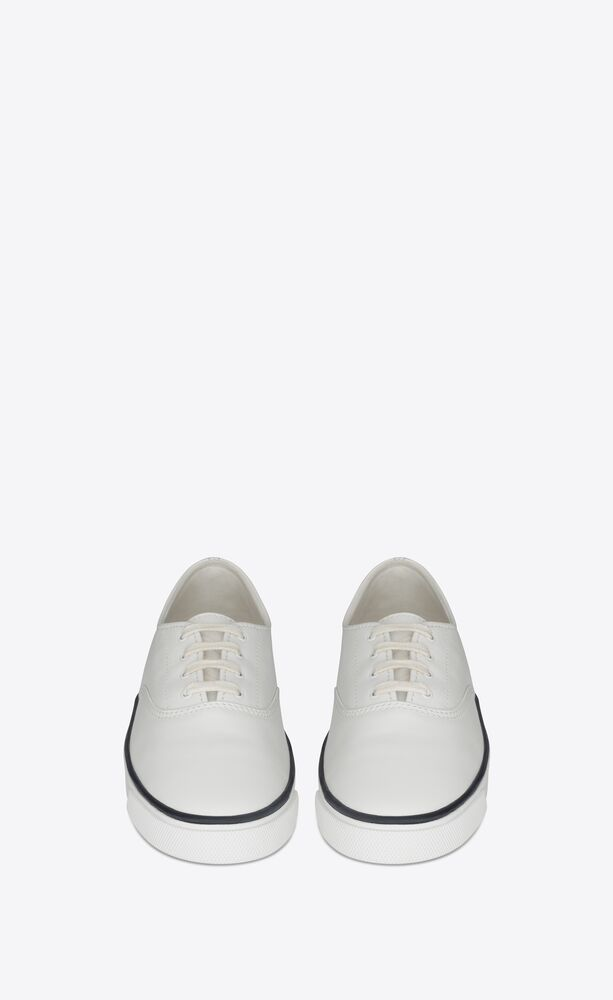  Giày Nam Saint Laurent Tandem Sneakers In Leather 'Blanc Optique' 
