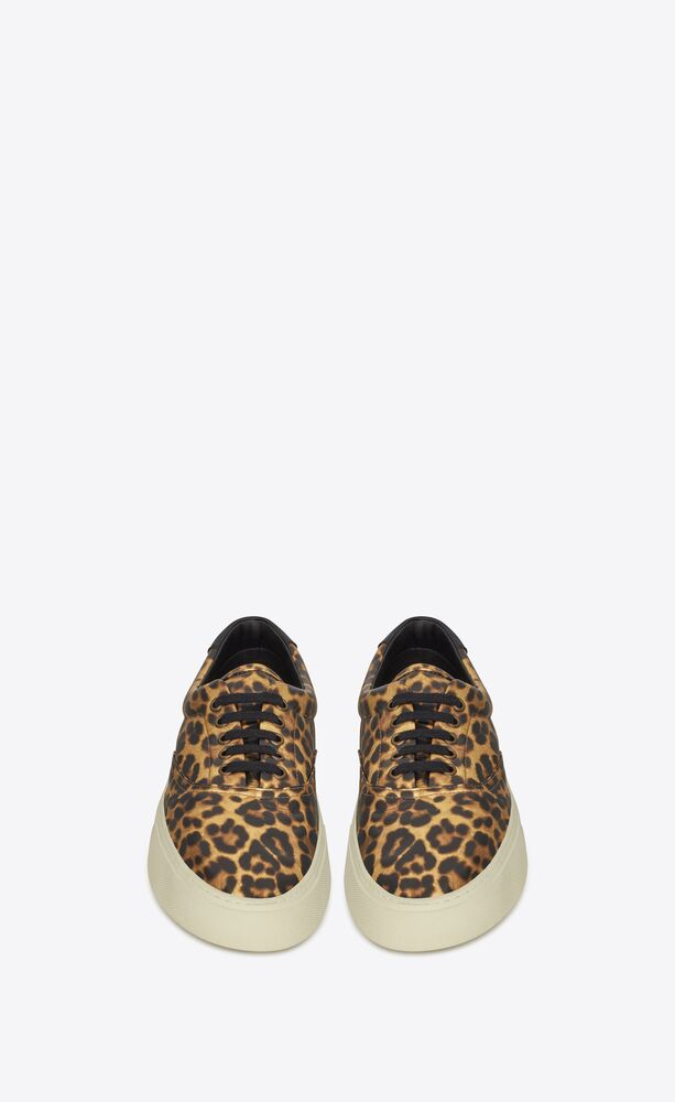 Giày Nam Saint Laurent Venice Sneakers In Shiny Leopard-print Leather 'Of Noir' 