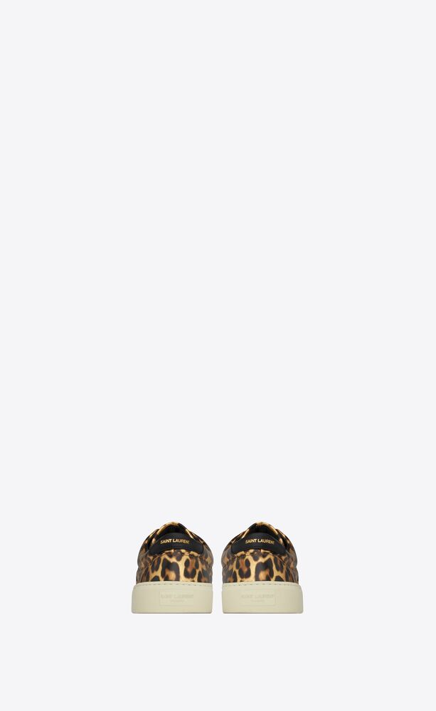  Giày Nam Saint Laurent Venice Sneakers In Shiny Leopard-print Leather 'Of Noir' 