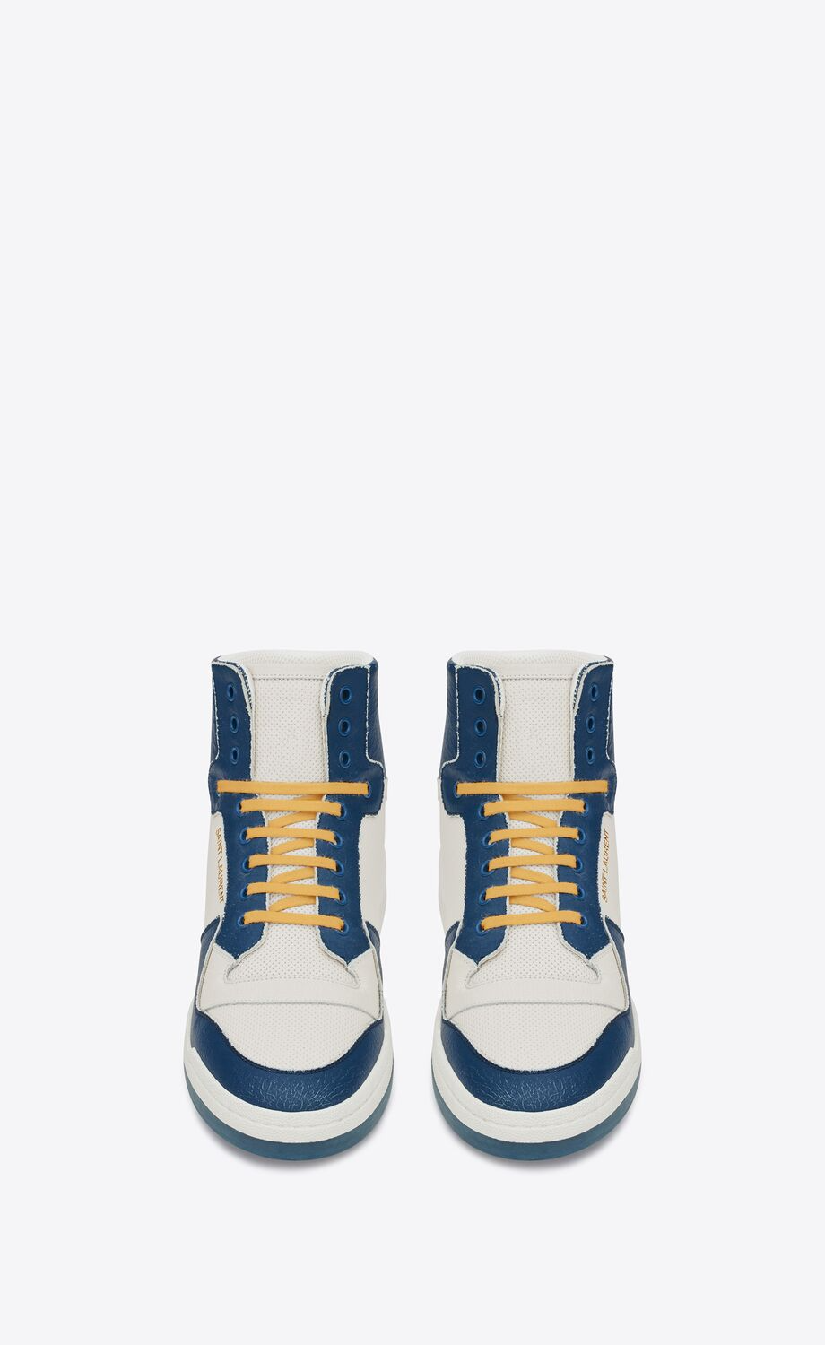  Giày Nam Saint Laurent SL24 Mid Top 'Off White Light Navy' 