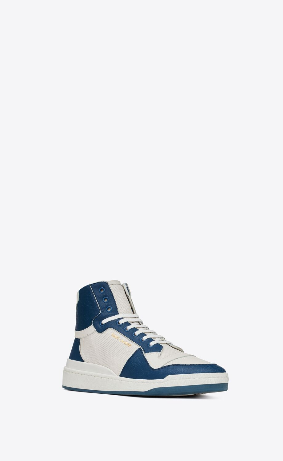  Giày Nam Saint Laurent SL24 Mid Top 'Off White Light Navy' 