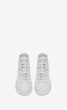  Giày Nam Saint Laurent Malibu Mid Top In Smooth Leather 'Optic White' 