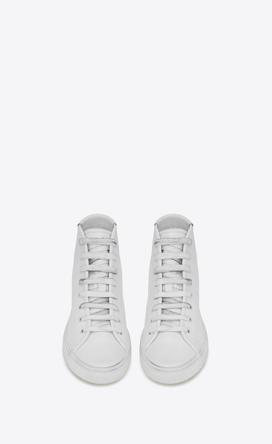  Giày Nam Saint Laurent Malibu Mid Top In Smooth Leather 'Optic White' 