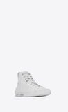  Giày Nam Saint Laurent Malibu Mid Top In Smooth Leather 'Optic White' 