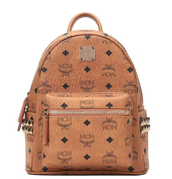  Balo MCM Stark Side Studs Backpack in Visetos 'Cognac' 