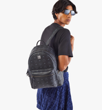  Balo MCM Stark Side Studs Backpack in Visetos 'Black' 