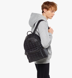  Balo MCM Stark Side Studs Backpack in Visetos 'Black' 