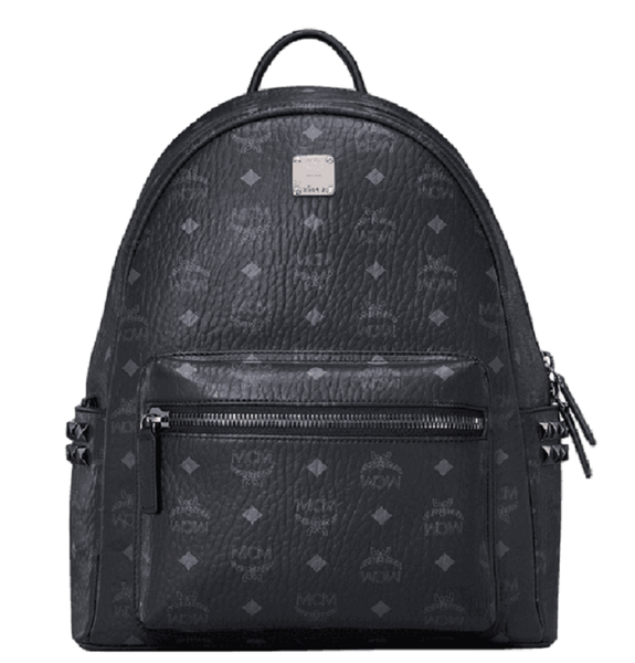  Balo MCM Stark Side Studs Backpack in Visetos 'Black' 