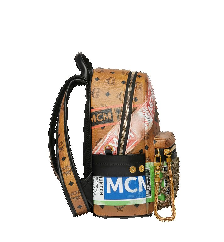 Balo MCM Stark Backpack in Flight Print Visetos 'Cognac' MMK9SVE25CO00
