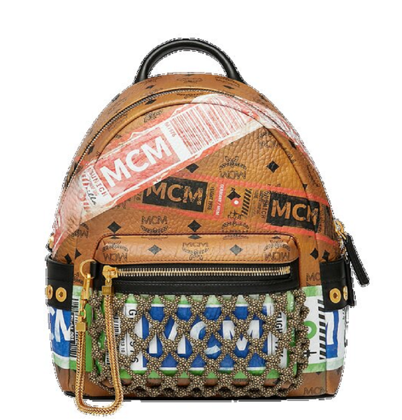  Balo MCM Stark Backpack in Flight Print Visetos 'Cognac' 