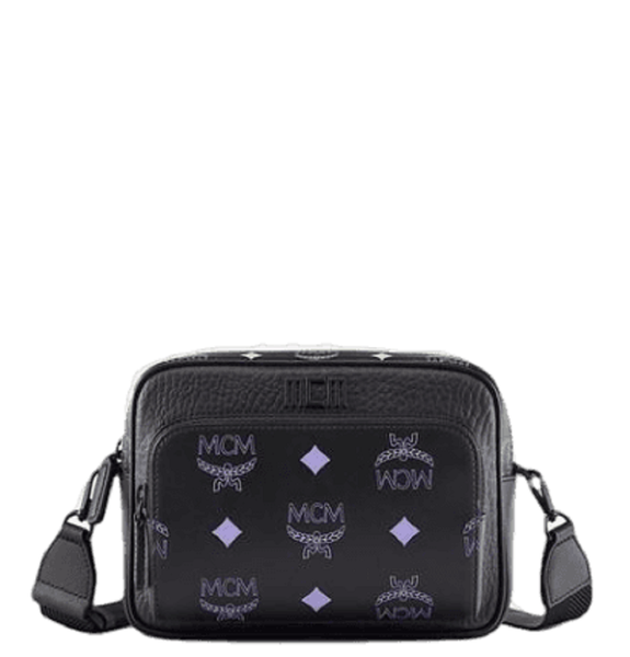  Túi Nữ MCM Klassik Crossbody Color Splash Logo Leather 'Black' 