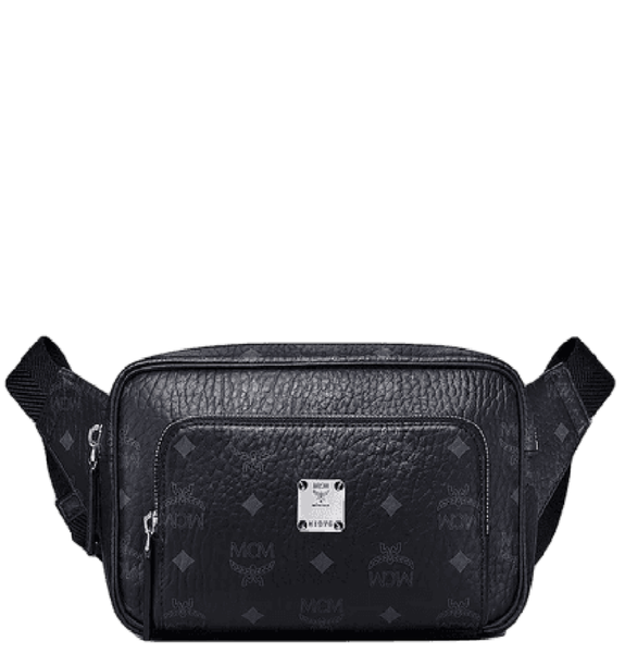  Túi Nam MCM Small Fursten Belt Bag In Visetos 'Black' 