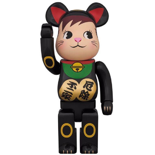  Mô Hình Bearbrick Pekochan Neko - Black Chrome 