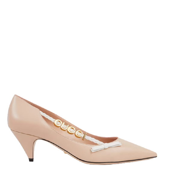  Giày Nữ Gucci Pump With Gucci Leather 'Pale Pink' 