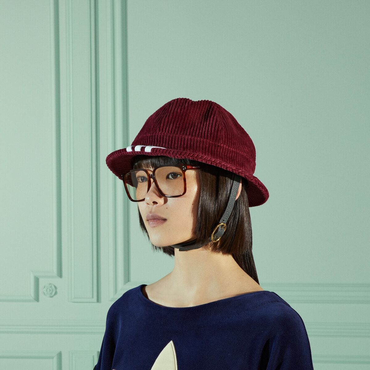 Gucci x Adidas Burgundy Corduroy Golf Hat Cloth hat Gucci X Adidas Burgundy size M International in  main image 2