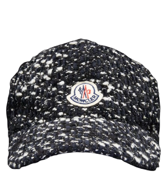  Mũ Nữ Moncler Tweed Baseball Cap 'Black White' 