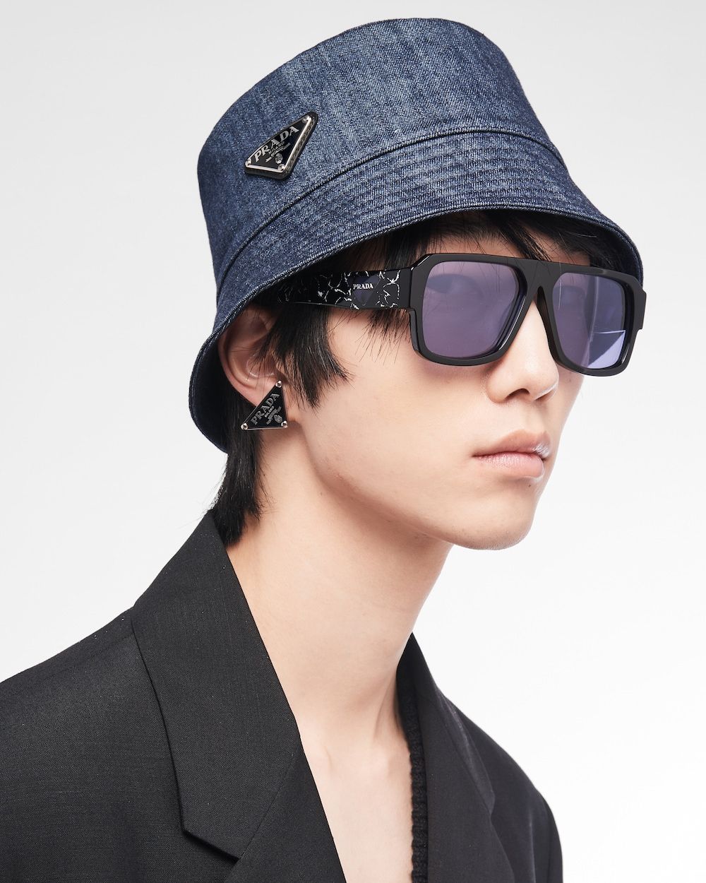 Prada denim bucket hat hotsell