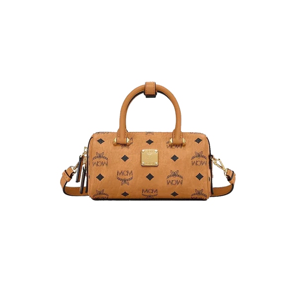 Túi Nữ MCM Mini Essential Boston Bag In Visetos 'Original Cognac