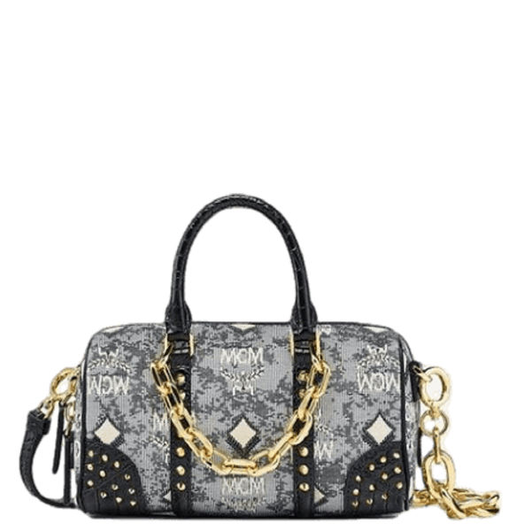  Túi Nữ MCM Boston Bag in Studded Vintage 'Monogram' Jacquard 