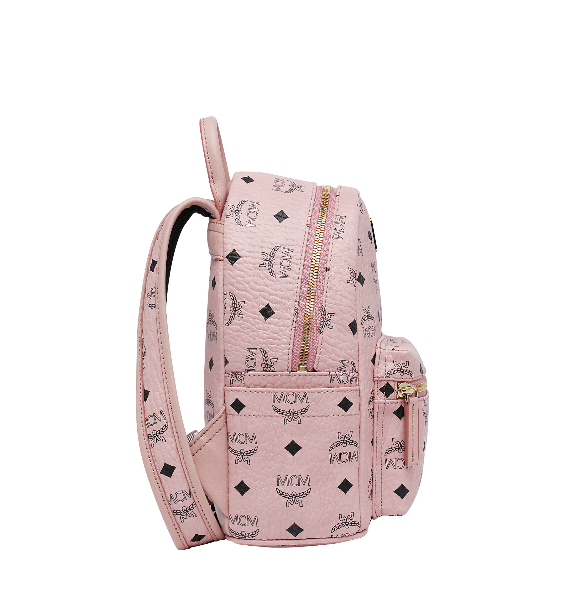 バッグ STARK CLASSIC RABBIT BACKPACK IN VISETOS MCM Visetos Small Studded Stark Rabbit Backpack Pink 765083