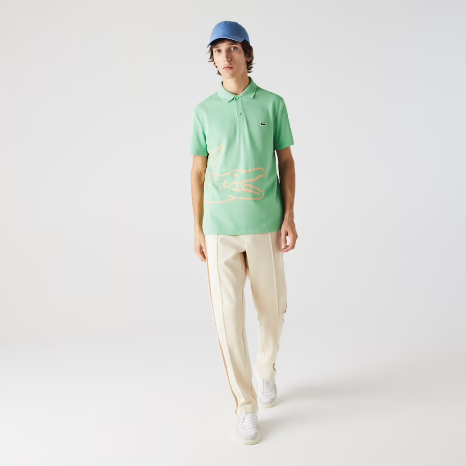  Áo Nam Lacoste Outline BIG CROC Polo 'Green' 