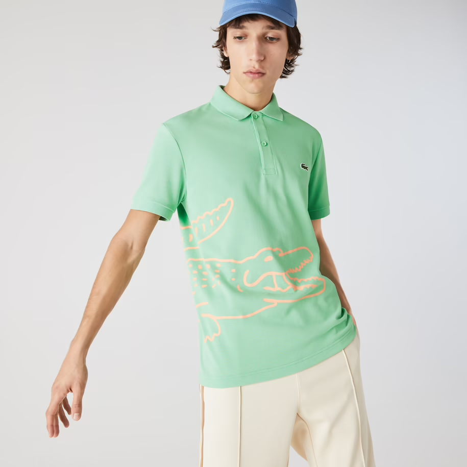  Áo Nam Lacoste Outline BIG CROC Polo 'Green' 