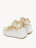 Dép Nữ Chloe Nama Wedge Sandal 'Bright Gold' 