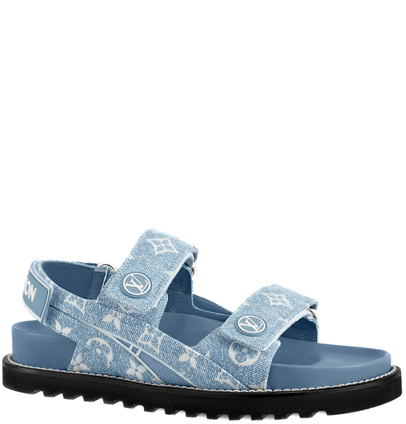  Dép Nữ Louis Vuitton Paseo Flat Comfort Sandals 'Blue' 