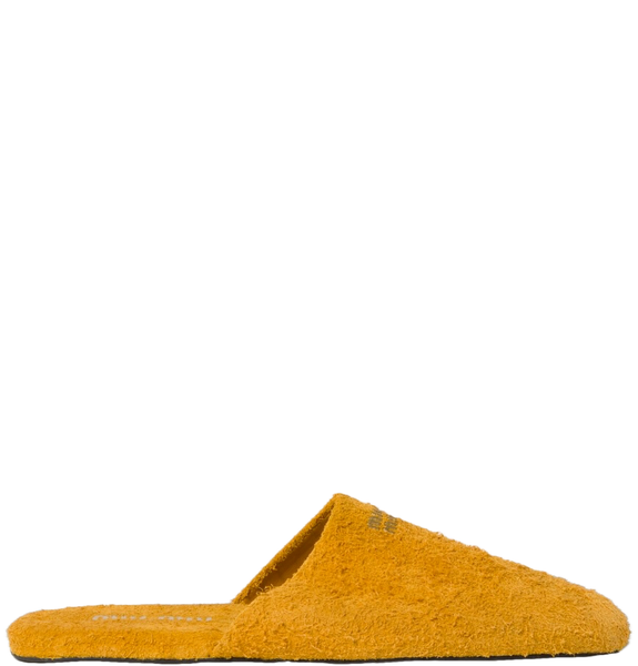 Dép Nữ Miu Miu Suede Slippers 'Ochre' 